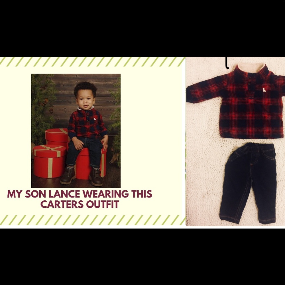 Carters 6-9 month baby boy sweater and jeans